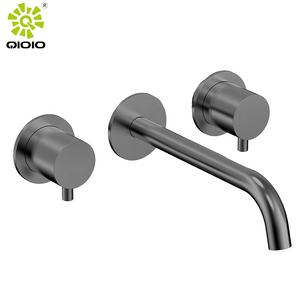 Modern Bathroom Concealed Wall-Mounted Dual Handle 304 Lead-Free Stainless Steel Ceramic <strong>Valve</strong> Core Metered <strong>Wash</strong> <strong>Basin</strong> Faucet - Product Image 5