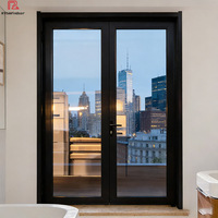 Puerta Batiente de Aluminio de Estilo Francés Moderno con Diseño de Rejilla y Cristal para Interiores o Hogar, para Baños