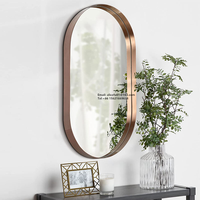 Miroir ovale profond en aluminium personnalisé 50X100 CM Salle de bain décorative 4mm d'épaisseur Film antidéflagrant Art Déco Design Style Espejos