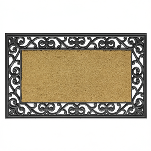 Brush Floor Mat Cottage 24 X 36 Inch Doormat With Decorative <b>Frame</b> Outdoor Indoor Use - Product Image 3