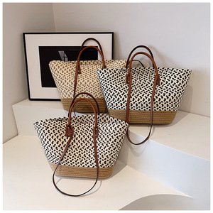 休闲编织单肩包女<span class=keywords><strong>2026</strong></span>春夏大容量沙滩旅行女包女单肩包 - Product Image 6