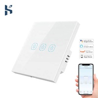 Sakelar Dinding Pintar WiFi Modern Retro ABS PC Kaca Temper Smart WiFi untuk Aplikasi Smart Life EU 250V 10A Tahan Lama Tahan Air Sentuh