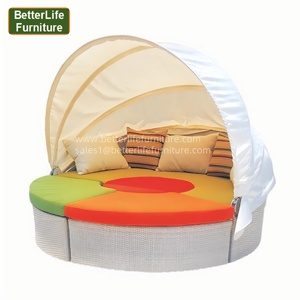Couverture en tissu pour mobilier <span class=keywords><strong>de</strong></span> <span class=keywords><strong>jardin</strong></span> <span class=keywords><strong>de</strong></span> piscine, <span class=keywords><strong>lit</strong></span> <span class=keywords><strong>rond</strong></span> en rotin coloré, transat <span class=keywords><strong>de</strong></span> loisirs <span class=keywords><strong>rond</strong></span> avec auvent, <span class=keywords><strong>lit</strong></span> <span class=keywords><strong>de</strong></span> repos <span class=keywords><strong>de</strong></span> <span class=keywords><strong>jardin</strong></span> - Product Image 4