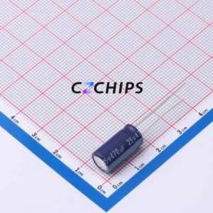 Condensador Electrolítico de Aluminio de Montaje Pasante ERJ1EM471F16OT, Componente de Montaje Pasante (THT), D8xL16mm 470uF 20% 25V 3.5mm - Product Image 1