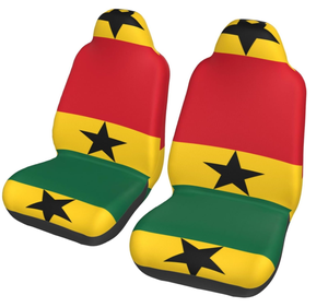 Fundas para asientos de coche con bandera de Ghana, funda protectora para asientos delanteros, accesorios universales para coche para mujeres y hombres, aptos para SUV, sedán, camión - Product Image 1