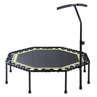 Gym Fitness Exercise Equipment Mini Trampoline with Handle Small Trampoline Jumping Bed
