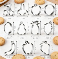 Roestvrijstalen fruitkoekjesvormer Appel Aardbei Ananas Citroen Peer Biscuitvorm Vaatwasmachine Magnetronbestendig Bakgereedschap