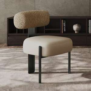 <span class=keywords><strong>Chaise</strong></span> <span class=keywords><strong>de</strong></span> salle à manger moderne haut <span class=keywords><strong>de</strong></span> gamme <span class=keywords><strong>de</strong></span> style crème français, en cuir et <span class=keywords><strong>feutre</strong></span>, avec pieds en métal, dossier haut, écologique pour hôtel et maison - Product Image 5