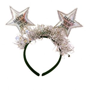 2025 Years Eve Supplies Party Decorations Glitter Five-Pointed <b>Stars</b> Happy New Year <b>Headbands</b> for Kids and Adults - Product Image 4