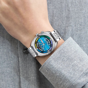复古多日历男士石英手表 Montre Homme Reloj Para Hombre 日期星期月份不锈钢经典腕表 - Product Image 3
