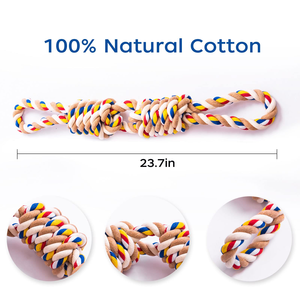 Ensemble de jouets pour chien en corde de coton tressée résistante aux morsures, jouet interactif d'entraînement pour animaux de compagnie en plein air - Product Image 2