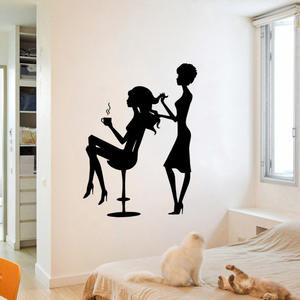 Calcomanías <span class=keywords><strong>de</strong></span> Pared <span class=keywords><strong>de</strong></span> Vinilo Impermeables con Diseño <span class=keywords><strong>de</strong></span> Chica <span class=keywords><strong>de</strong></span> Peluquería y Tiempo <span class=keywords><strong>de</strong></span> Café, Adhesivos <span class=keywords><strong>de</strong></span> Pared Negros para Salón <span class=keywords><strong>de</strong></span> Belleza y Sala <span class=keywords><strong>de</strong></span> Estar - Product Image 5