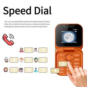 Teléfono Móvil Plegable Mini de Venta Caliente Transfronteriza con Doble SIM, Tapa Abatible, Pantalla de 1.77 Pulgadas, Botones, Multilingüe, Naranja - Product Image 6