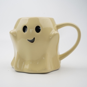 Tasses à café en porcelaine faites à la main, créatives, originales, fantaisie, à thème de dessin animé fantôme, de marque Jiusi, sûres pour les aliments, très vendues pour Halloween - Product Image 5