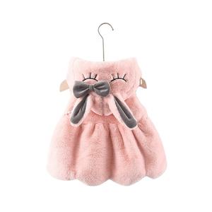 Manteau d'hiver doux sans manches en polaire avec capuche en fourrure pour bébés filles - Product Image 5