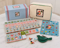 Modernes Luxuriöses Ozeanblau Amerikanisches Mahjong-Set 160 Steine 4-Schichtige Acryl Faltbare Tragbare Version für Unterhaltung