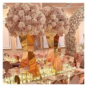 Wedding Table Decorations New Flower Floral Stand Designs Mirror Gold Flower Stand Fancy Event Centerpiece