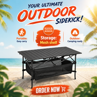 Mesa Plegable de Aleación de Aluminio para Acampar al Aire Libre, Diseño de Rollo de Huevo, Alta Calidad, Multifuncional, Portátil, para Barbacoa, Muebles de Exterior