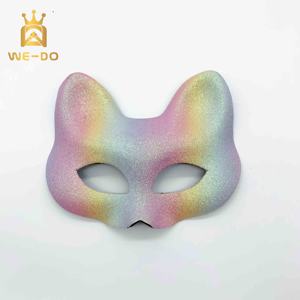 Máscara de Fiesta de Carnaval Colorida, Novedad <span class=keywords><strong>2022</strong></span>, Máscara de Media Cara de Arcoíris, Máscara de Gato y Zorro para Navidad, Año Nuevo y Cosplay - Product Image 4