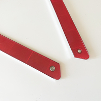 Triangle de signalisation routière réfléchissant d'urgence pliable rouge haute visibilité robuste 41 cm
