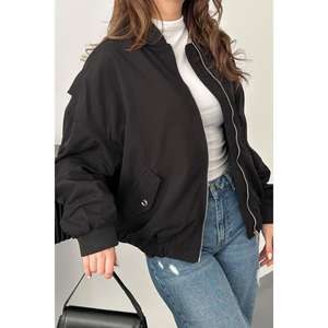 Wholesale Black <b>Patchwork</b> Women's Bomber <b>Jackets</b> - Product Image 2