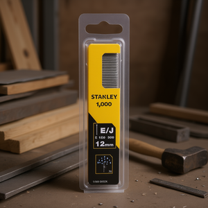 Clavos Stanley E/J de 12 mm, paquete de 1000, galvanizados con zinc, para madera y metal - Product Image 3