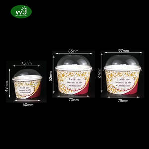 Vg थोक कस्टम डिजाइन लोगो जमे हुए दही कप व्यक्तिगत 130/200/300 मिलीलीटर 4 औंस डिस्पोजेबल पेपर आइसक्रीम कप ढक्कन के साथ - Product Image 2