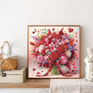 Fait à la main 30*30cm <span class=keywords><strong>Rose</strong></span> <span class=keywords><strong>Bouquet</strong></span> Décoration Murale Diamant <span class=keywords><strong>Peinture</strong></span> Forme Spéciale 5D Cristal Foret Fleur Thème Diamant <span class=keywords><strong>Peinture</strong></span> Kits - Product Image 3