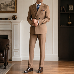 Completo da Uomo <span class=keywords><strong>Blu</strong></span> Navy <span class=keywords><strong>Doppiopetto</strong></span> a Righe Sottili 3 Pezzi: Blazer, Gilet e Pantaloni - Ideale per Matrimoni, Cerimonie, Gala, Business, Feste e Eventi Formali - Vendita all'Ingrosso - Product Image 4