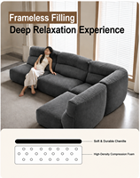Maßgefertigtes Modulares Sofa Rahmenloses Cloud-Sofa Vakuumkomprimiertes Chenille-Stoff-Ecksofa Großhandel für Zuhause und Büro