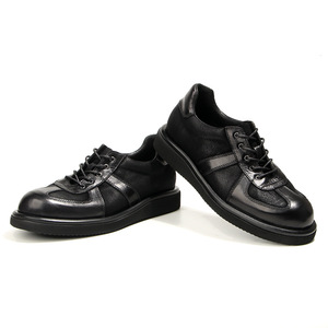 Zapatos Forrest Gump Retro Casuales para Hombre, de Cuero Genuino, Punta Redonda, Plataforma con Suela Gruesa, Tendencia de Moda Urbana, Negro y Marrón Oscuro - Product Image 3