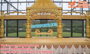Elegante oro Bollywood boda Mandap últimos pilares de fibra boda Mandap diseñador boda hindú Jodha Akbar Mandap Australia - Product Image 4