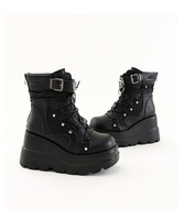 CHENO Fabricants Personnalisés OEM Bottes à Talons Hauts à Double Plateforme Noires pour Femmes