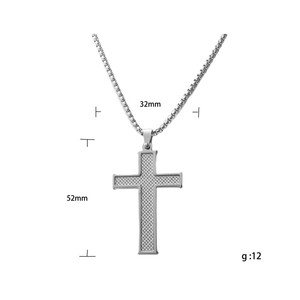 Men's Stainless Steel <b>Cross</b> Pendant Necklace Geometric Design For Fashion Jewelry 12078 - Product Image 4