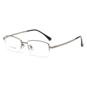 Suministro directo de fábrica Gafas de medio marco de negocios para hombres Marco de titanio 98356 Chapado en IP versátil Gafas <span class=keywords><strong>maduras</strong></span> simples Diamante - Product Image 3