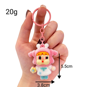 Llavero de peluche flocado con diseño de dibujos animados QYS, llavero 3D, colgante para bolso, regalo personalizado - Product Image 4
