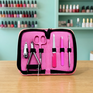 Kit de manucure professionnel ASAPPink, ensemble de soins des ongles, outils de manucure et pédicure en acier inoxydable, coupe-ongles 3-en-1, étui rose pour - Product Image 5