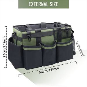 Factory Multifunctional Butler Wearable <b>Cleaning</b> Storage Organizer <b>Caddie</b> <b>Cleaning</b> Supplies Tote Bag with Removable Dividers - Product Image 1