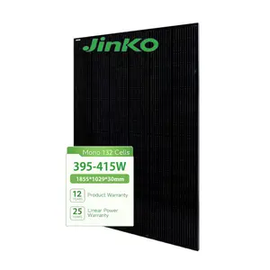 Panel surya penjualan Jinko populer Eropa 300-600w semua hitam Mono 395w 405watt 415w Panel surya hitam penuh