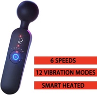 Baguette de massage personnelle étanche rechargeable à chauffage intelligent 12 modèles et 6 vitesses Rose vibrateur et gode 6 vitesses puissantes