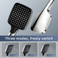 Ensemble de douche LED chromé 4 fonctions avec mitigeur chaud/froid, pommeau de douche pluie, douchette à main et pulvérisateur de bidet mural - Vente en gros usine