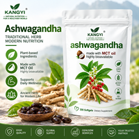 Ashwagandha Extract Softgel 300mg met MCT-olie Zwarte Peper Hoge Absortie Dagelijkse Wellness OEM