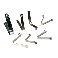 Clip à ressort en V plat à bouton simple ou double, en acier inoxydable nickelé, pour poteau de tente, tube de pagaie, avec verrouillage rapide