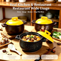 Casserole en céramique marron style flocon de neige 4,5 L avec couvercle jaune, antiadhésive de qualité supérieure, structure microporeuse, compatible gaz et lave-vaisselle