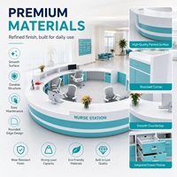 Comptoir de réception médical moderne en forme de U circulaire personnalisé pour hôpital, clinique, centre de santé