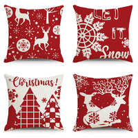 Sarung Bantal Natal Modern Selebriti Grosir 100% Poliester dengan Ritsleting, Set Dekorasi Sofa Rumah, Pola Baru