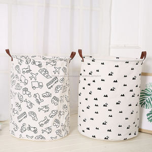 Amazon Vente Chaude Pliable Réutilisable Lin Tissu Bébé Jouet Panier de Rangement Panier - Product Image 4