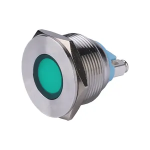 22mm Flat Head Stainless steel Housing Support Custom Colors Screw Terminal Electric Indicator Lamp