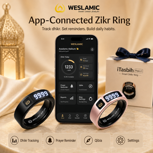 Compteur de Tasbih Premium WESLAMIC ITasbih Peace 1, Bague de Zikr Intelligente Musulmane Rechargeable avec Étui Cadeau, Remplace le Misbahah - Product Image 3