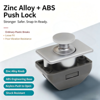 Loquet à poussoir en alliage de zinc et ABS chromé nacré pour camping-car, caravane, bateau, armoire marine – Plus robuste, plus sûr, sans clé, résistant aux chocs